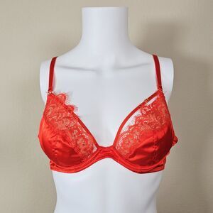 Hustler Lingerie Dola Orange Satin and Lace Underwire Bra